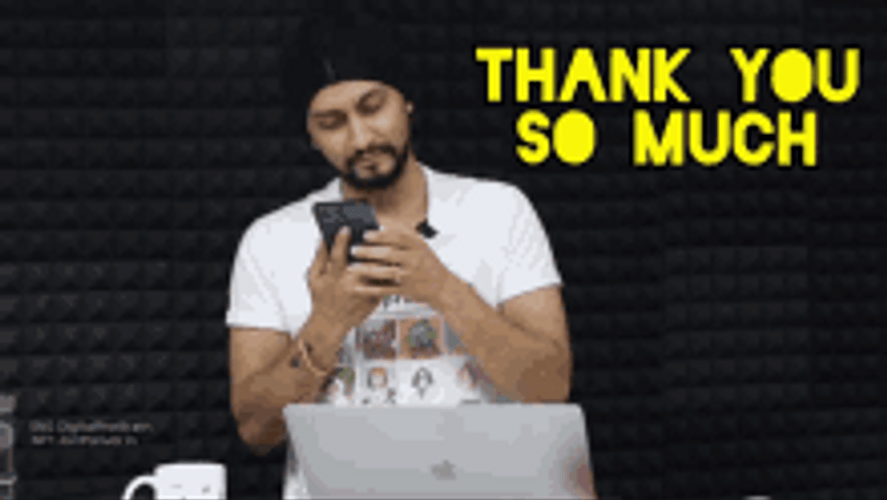 Man Using Cellphone Talking Thank You So Much GIF
