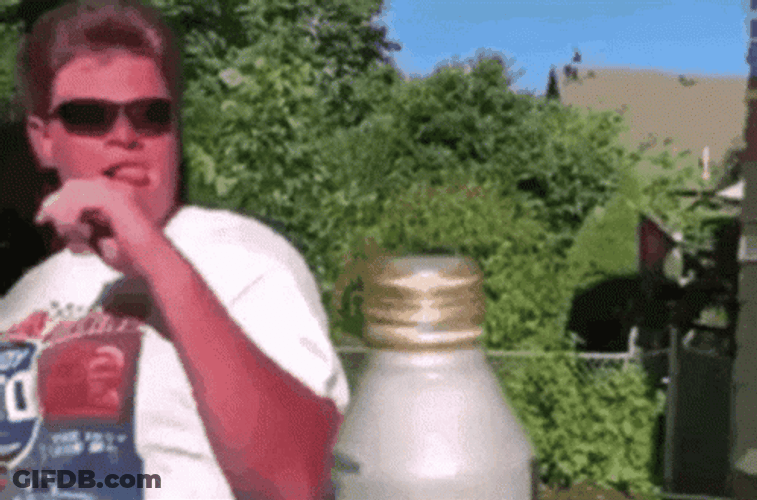 Man Using Mullet Hair As Bottle Opener GIF