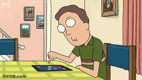 Man Using Tablet With As GIF