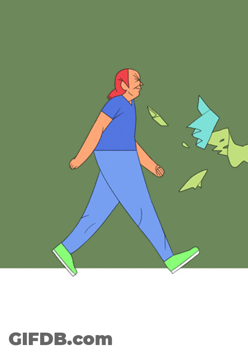 Man Walk Animation Changing Colors GIF