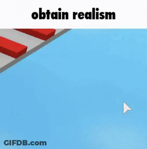 Man Walking Across Bridge With Obtain Realism Text GIF