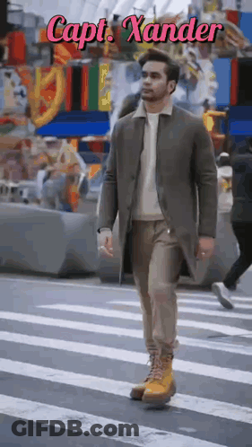 Man Walking Across Crosswalk Capt Xander GIF