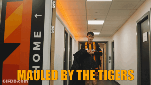 Man Walking Down Hallway Mauled By The Tigers GIF