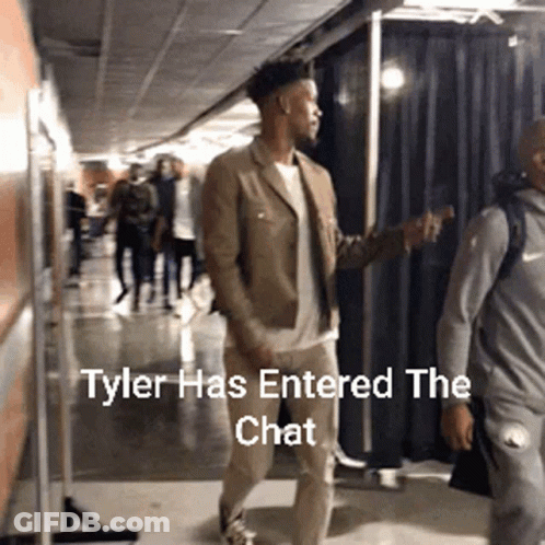 Man Walking Down Hallway Tyler Has Entered The Chat GIF