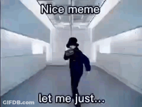 Man Walking Down Hallway With Nice Meme GIF