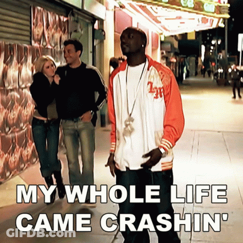 Man Walking Down Sidewalk With My Whole Life Came Crashing GIF