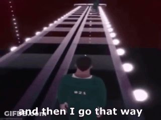 Man Walking Down Staircase Saying And Then I Go That Way GIF