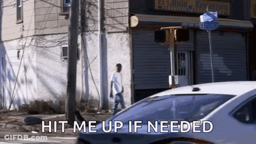 Man Walking Down Street Hit Me Up If Needed GIF