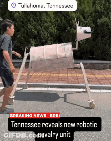 Man Walking Down Street Next To Barrel Saying Breaking News GIF