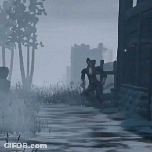 Man Walking In Fog GIF