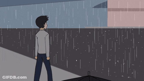Man Walking In Rain Touhou Player GIF