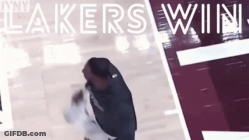 Man Walking Lakers Win GIF