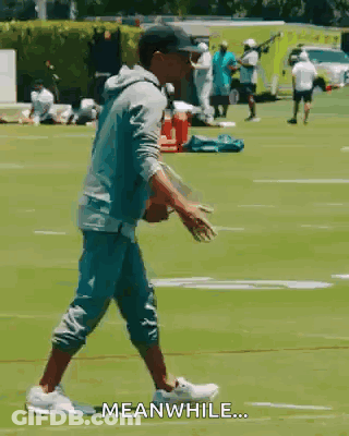 Man Walking On Field Saying Meanwhile GIF