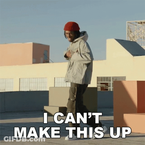 Man Walking On Rooftop Saying I Can't Make This Up GIF