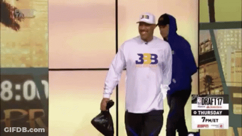 Man Walking On Stage Wearing 333 Shirt GIF
