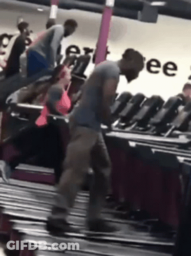 Man Walking On Treadmill In Gym Saying Free GIF