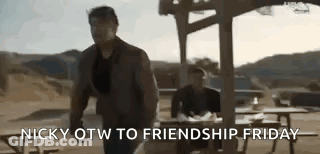 Man Walking To Picnic Table Nicky Otw To Friendship Friday GIF