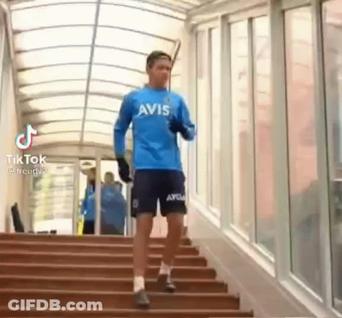 Man Walking Up Stairs GIF