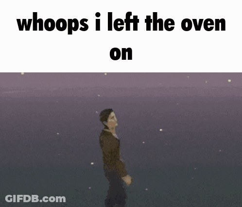 Man Walking Whoops I Left The Oven On GIF
