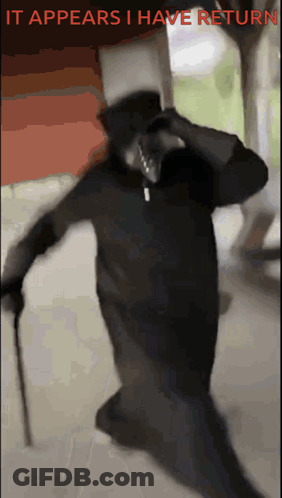 Man Walking With Cane It Appears I Have Return GIF