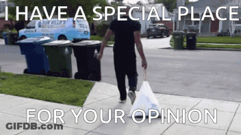 Man Walking With Garbage Bag Saying I Have A Special Place GIF