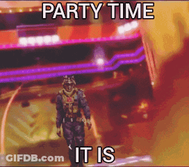 Man Walking With Party Time GIF