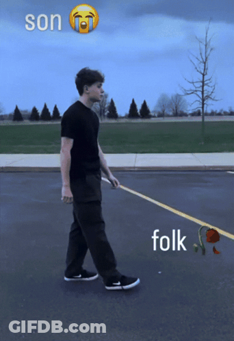 Man Walking With Rose Son Folk GIF