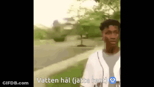 Man Walking With Vatten Hal GIF