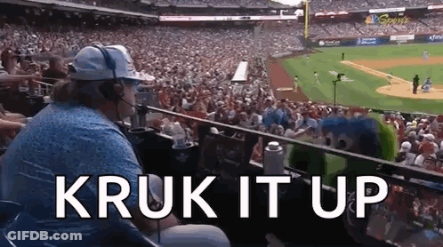 Man Watching Baseball Game Kruk It Up GIF
