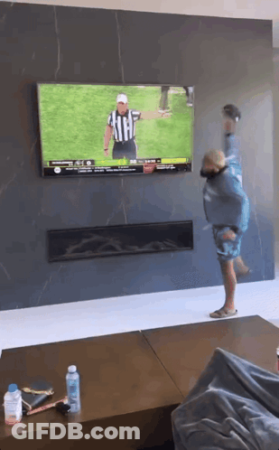 Man Watching Football On Television GIF