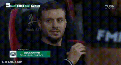 Man Watching Soccer Game Decision Var GIF