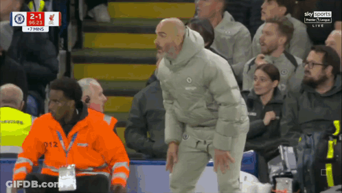 Man Watching Soccer Game On Sky Sports With Crowd GIF