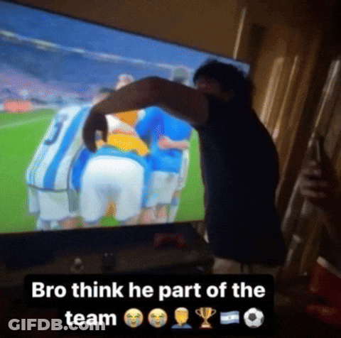 Man Watching Soccer Says Bro Think He Part Of The Team GIF