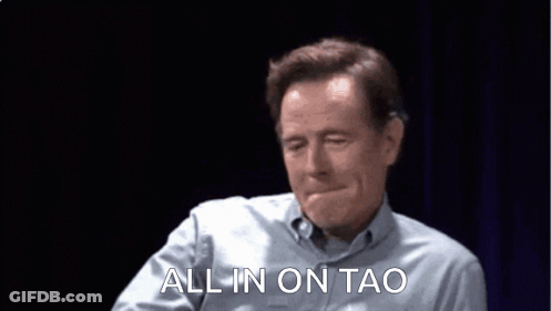Man Waving Hand All In On Tao Behind Him GIF