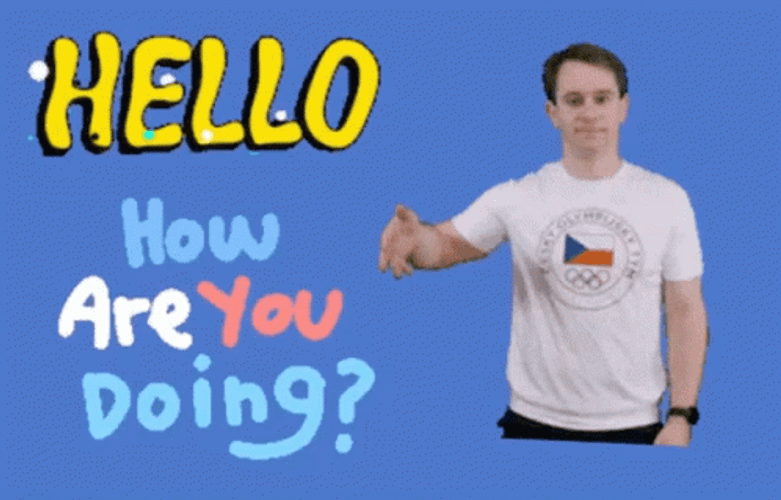 Man Waving Hand Hello How Are You Doing GIF