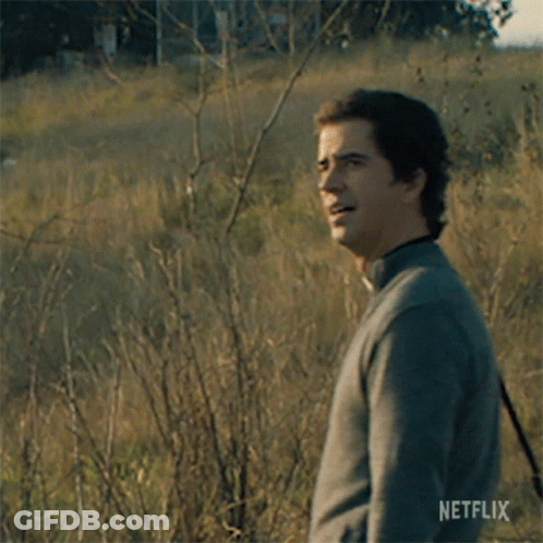Man Waving In Field With Morning Netflix GIF