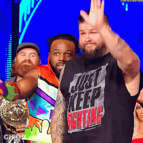 Man Waving Just Keep Fighting GIF