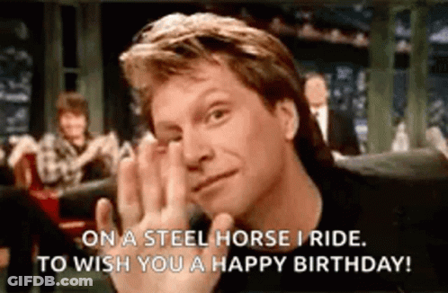 Man Waving On A Steel Horse I Ride Happy Birthday GIF