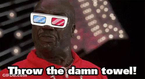 Man Wearing 3D Glasses Saying Throw The Damn Towel GIF