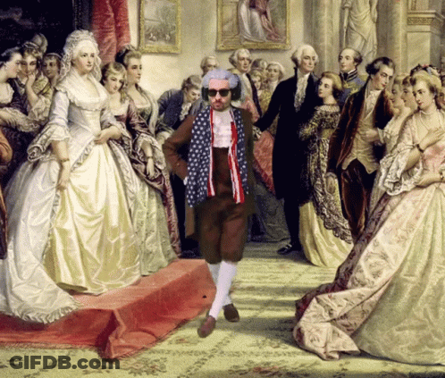 Man Wearing American Flag With Women GIF