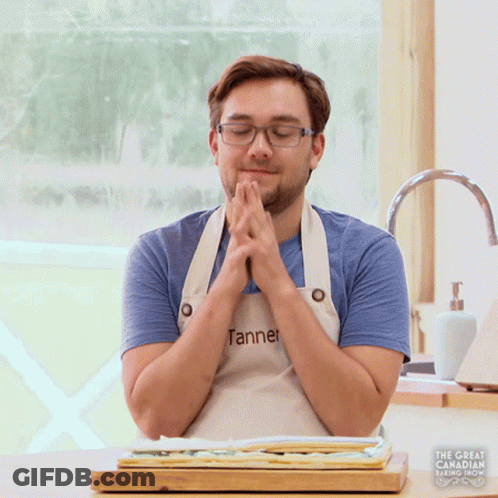 Man Wearing Apron Saying Tanner Praying GIF