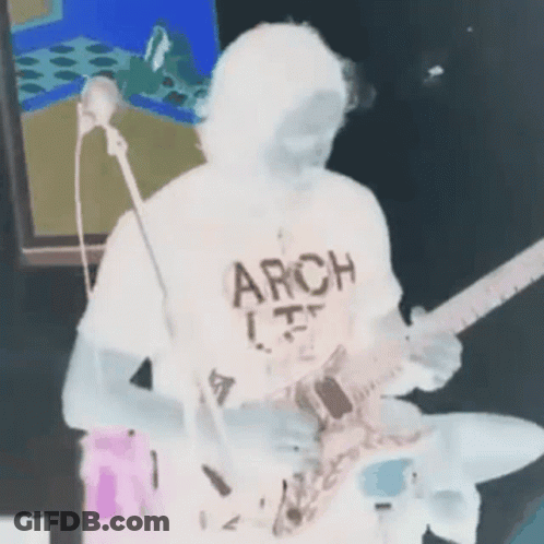 Man Wearing Arch Shirt Playing Guitar GIF