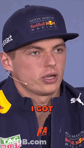 Man Wearing Aston Martin Red Bull Hat GIF