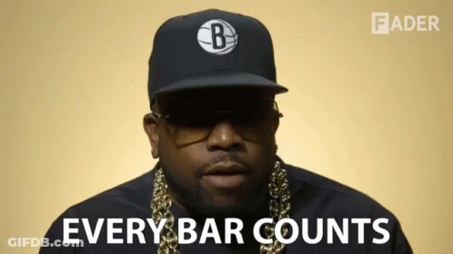 Man Wearing B Hat Says Every Bar Counts GIF