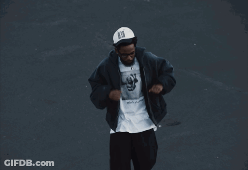Man Wearing Baby T-Shirt And Black Jacket GIF