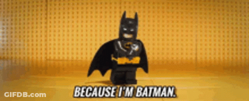 Man Wearing Batman Mask Says Because I'm Batman GIF