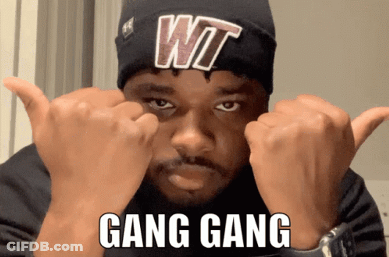 Man Wearing Beanie Gang Gang Hand Gestures GIF