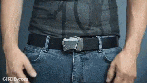Man Wearing Black Belt And Jeans GIF