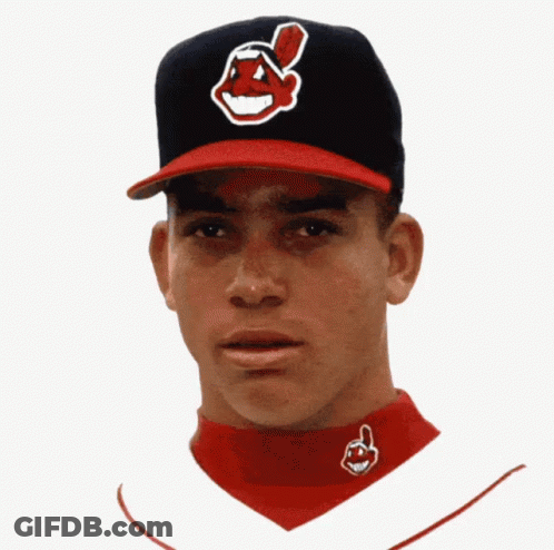Man Wearing Black Indian Head Hat GIF