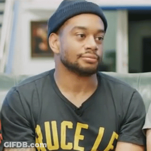 Man Wearing Black T-Shirt Saying Bruce La GIF